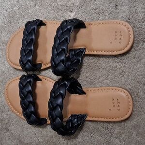 a new day Black Braided Sandals